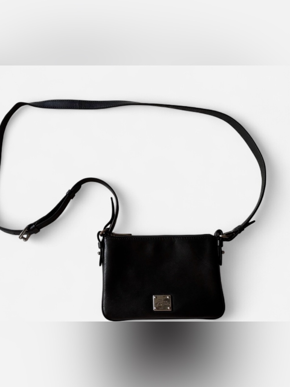 Lauren Ralph Lauren Black Leather Crossbody Bag